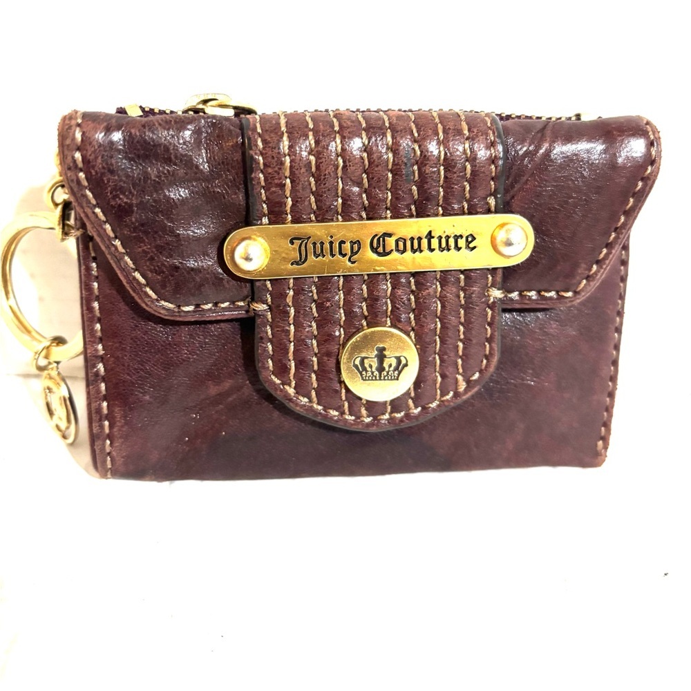 Juicy Couture Brown Textured distressed leather Wallet with Gold Charm